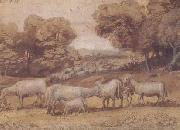 Claude Lorrain Landscape with Sheep (mk17) oil on canvas
